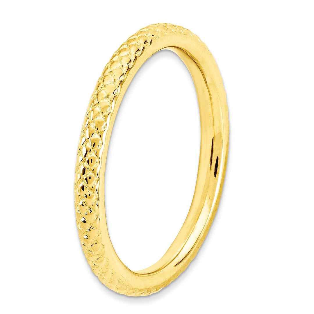 Sterling Silver Gold-Plated Cable Ring