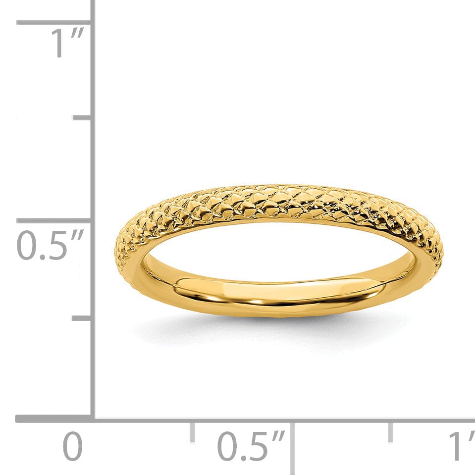 Sterling Silver Gold-Plated Cable Ring