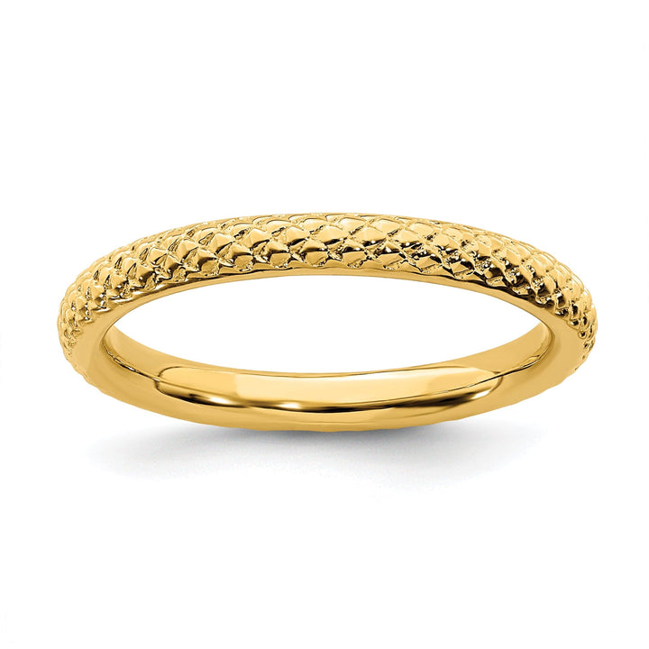 Sterling Silver Gold-Plated Cable Ring