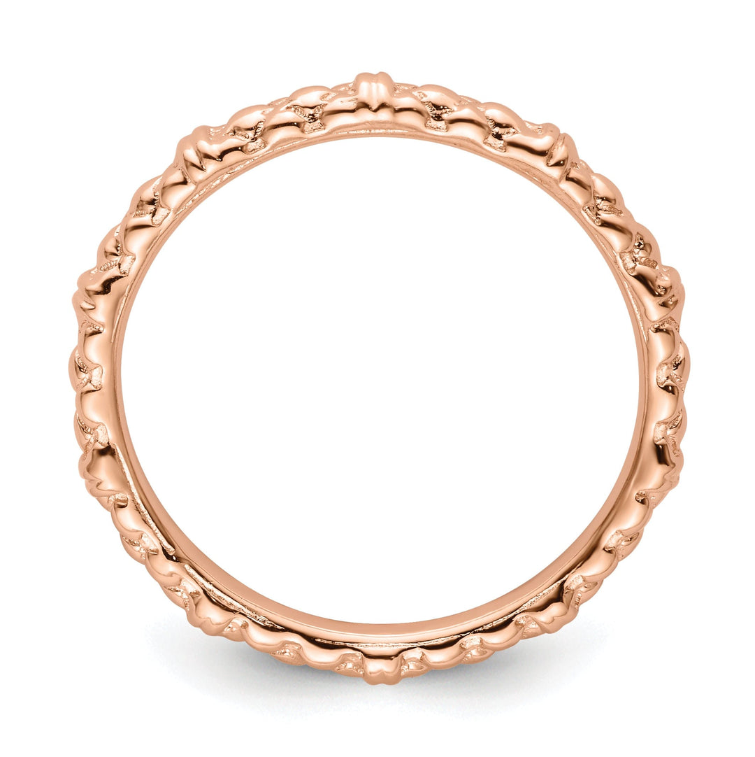 Sterling Silver Pink-Plated Cable Ring