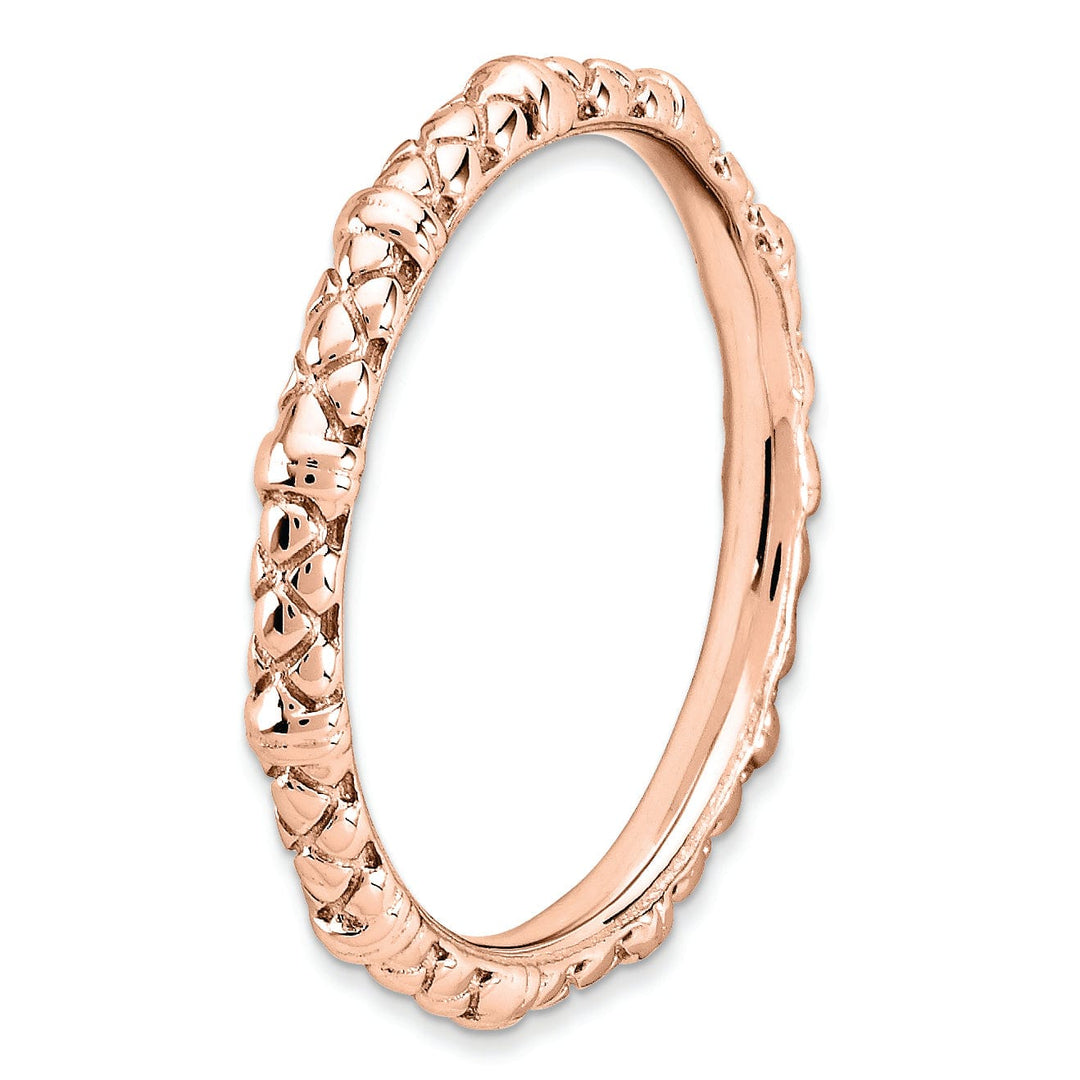 Sterling Silver Pink-Plated Cable Ring