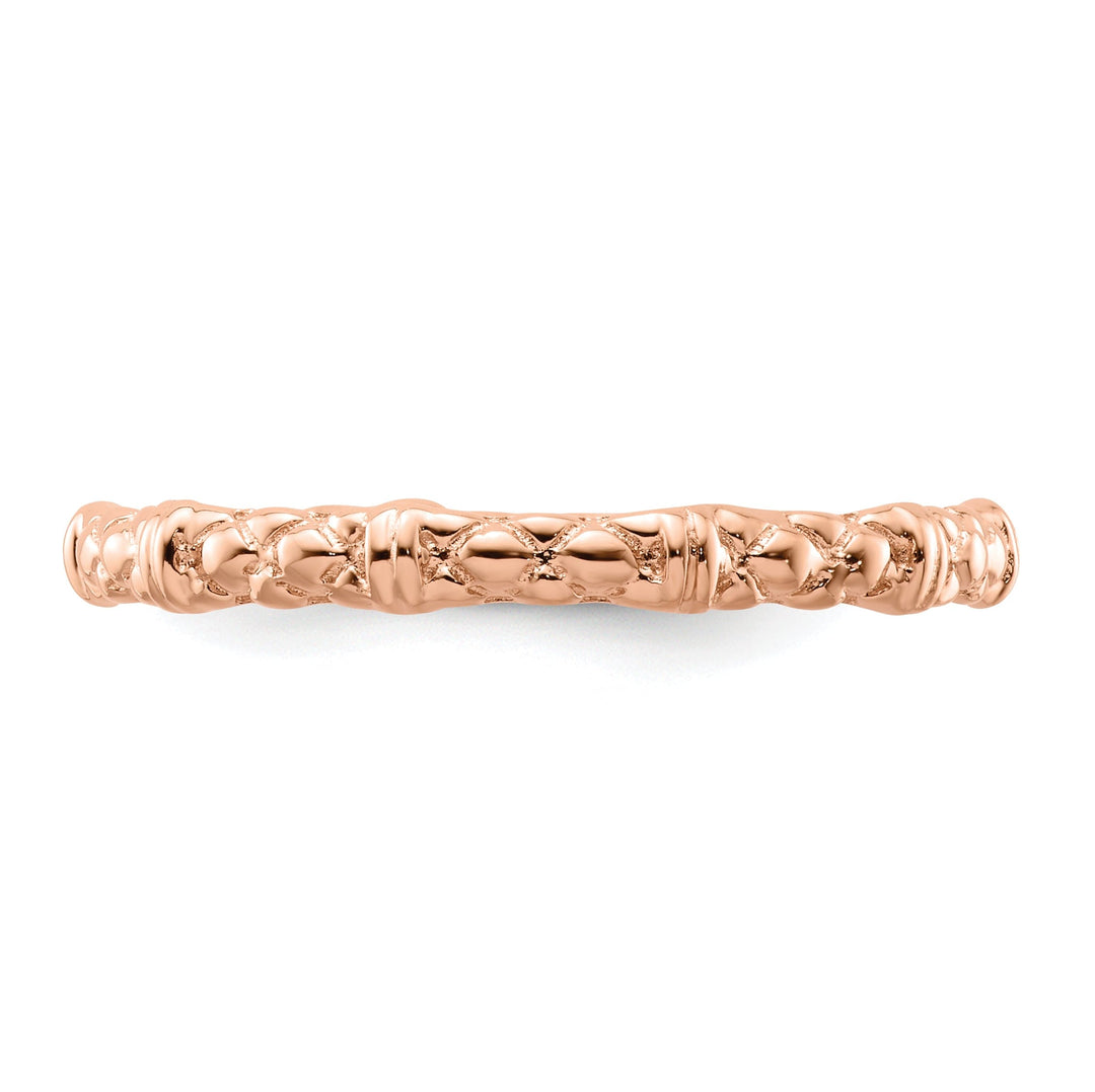 Sterling Silver Pink-Plated Cable Ring