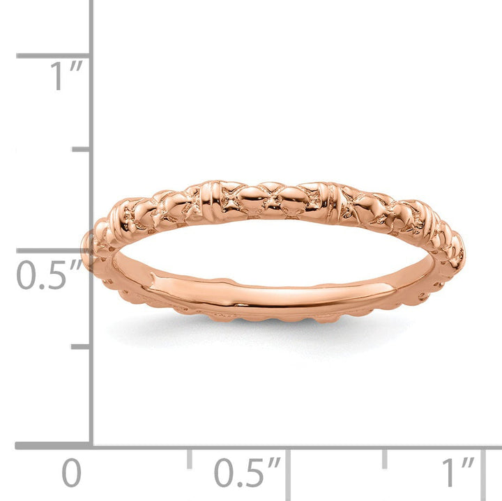 Sterling Silver Pink-Plated Cable Ring