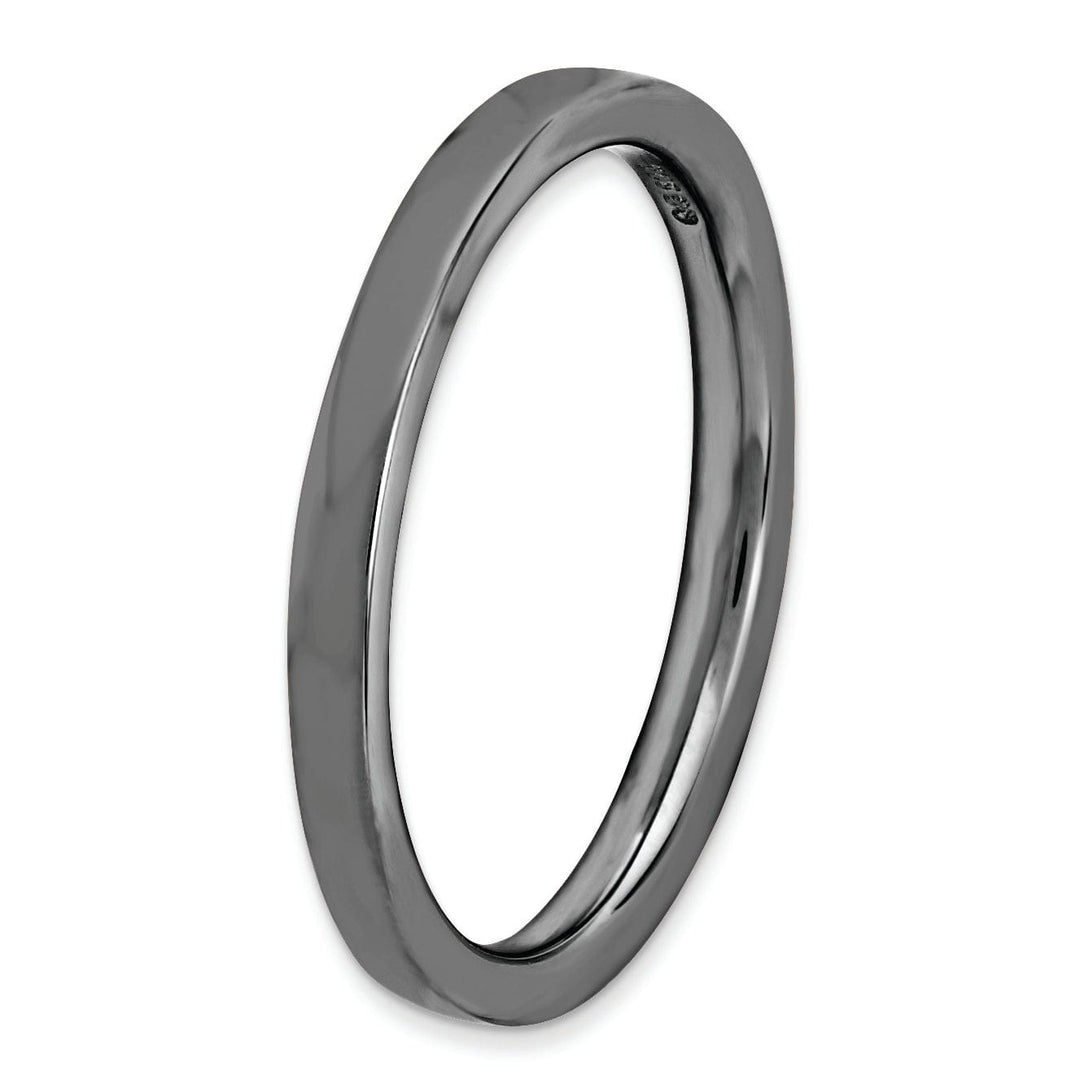 Sterling Silver Black-Plated Polished Ring