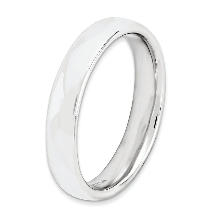 Sterling Silver Rhodium Polished Ring