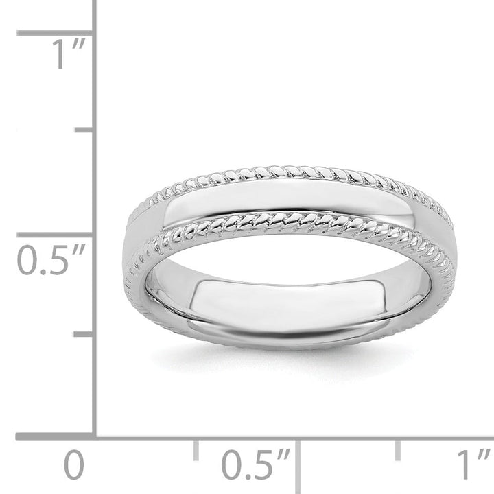 Sterling Silver Rhodium Ring