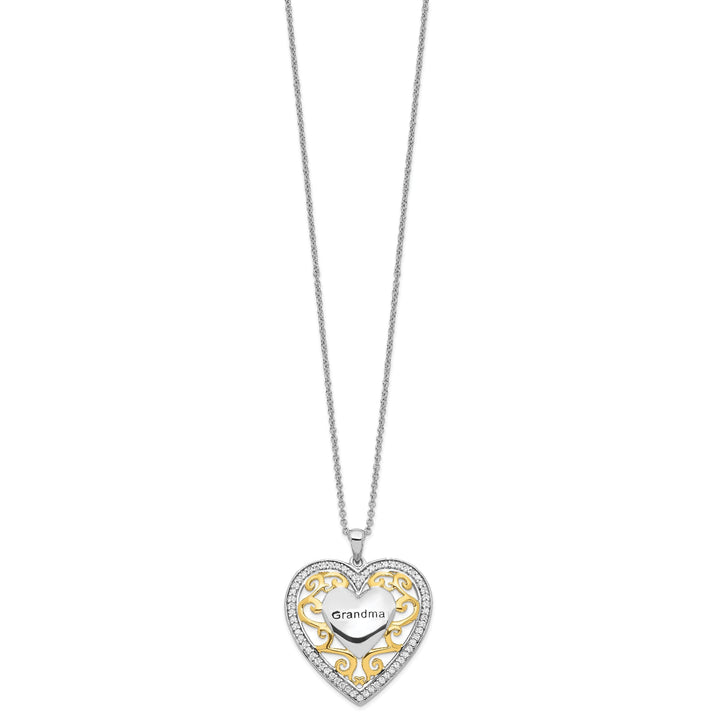 Sterling Silver Grandma Heart Necklace