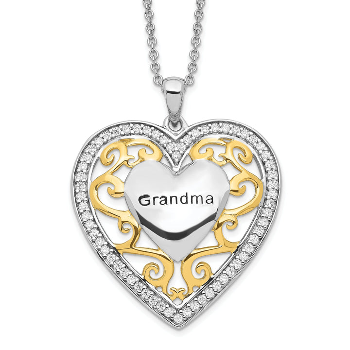 Sterling Silver Grandma Heart Necklace