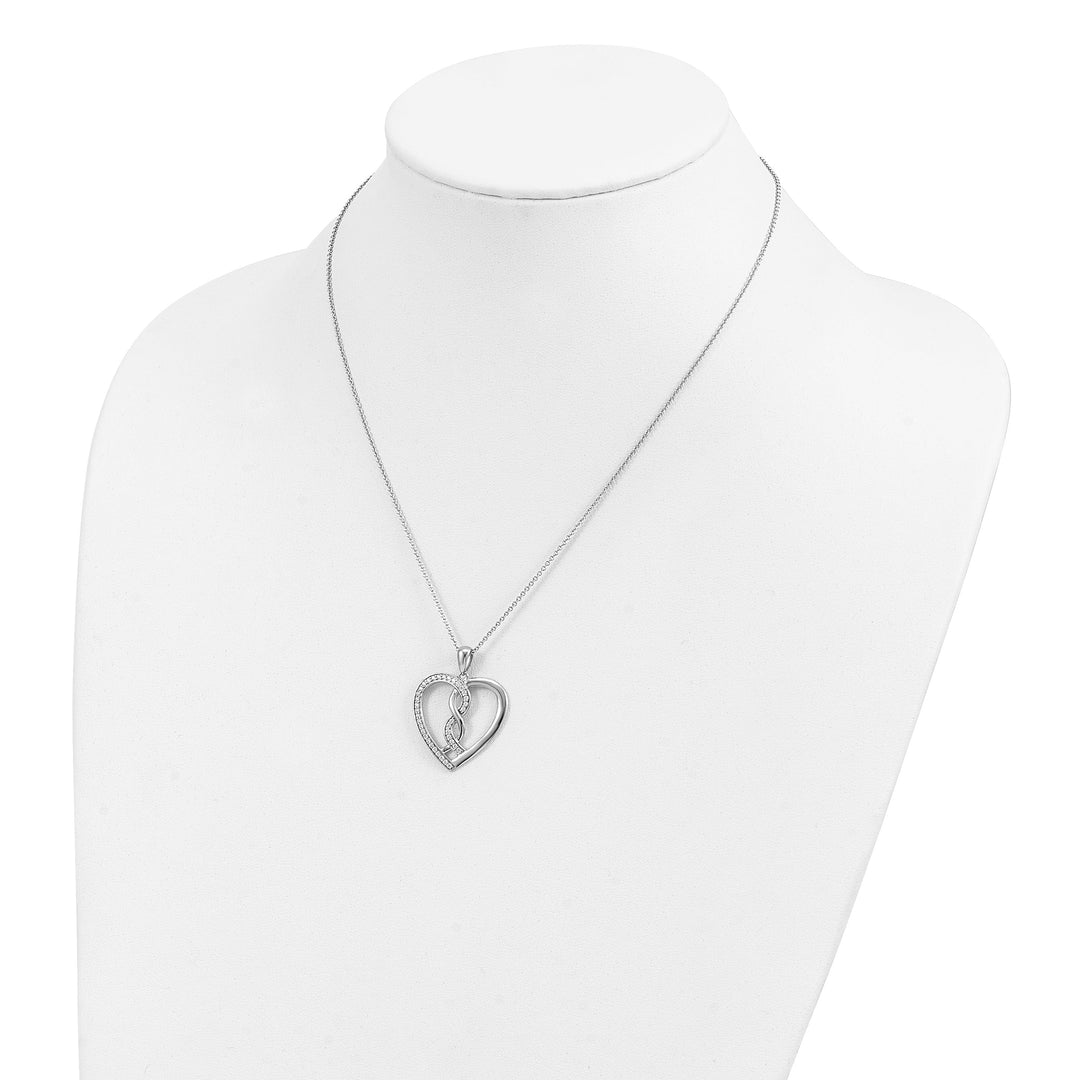 Sterling Silver Hearts Joed Together Necklace