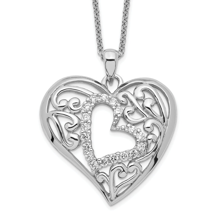 Sterling Silver Forever My Heart Necklace