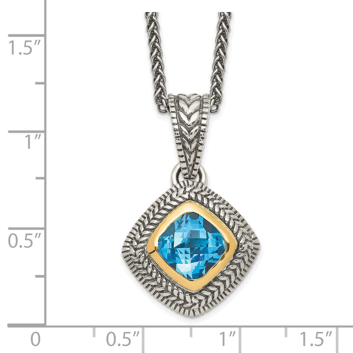 Sterling Silver Gold Sky Blue Topaz Necklace