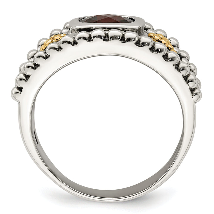 Sterling Silver Gold Garnet Ring