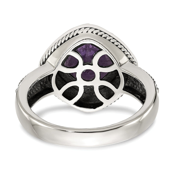 Sterling Silver Gold Amethyst Ring