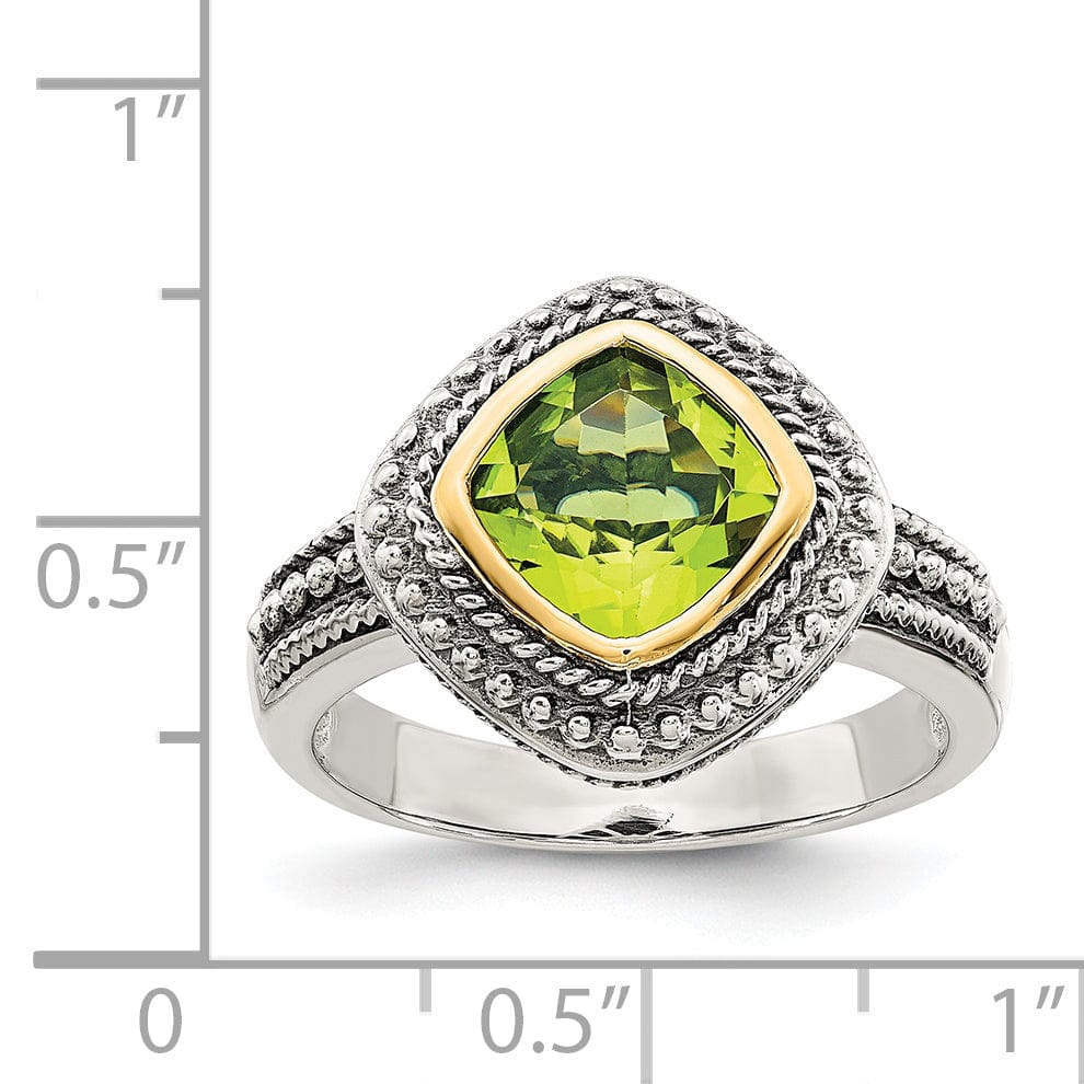 Sterling Silver Gold Peridot Ring