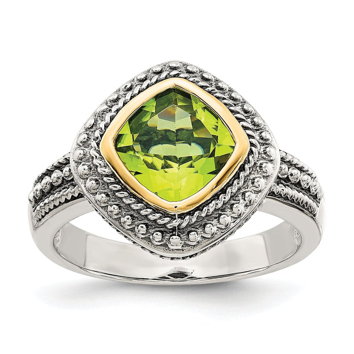 Sterling Silver Gold Peridot Ring