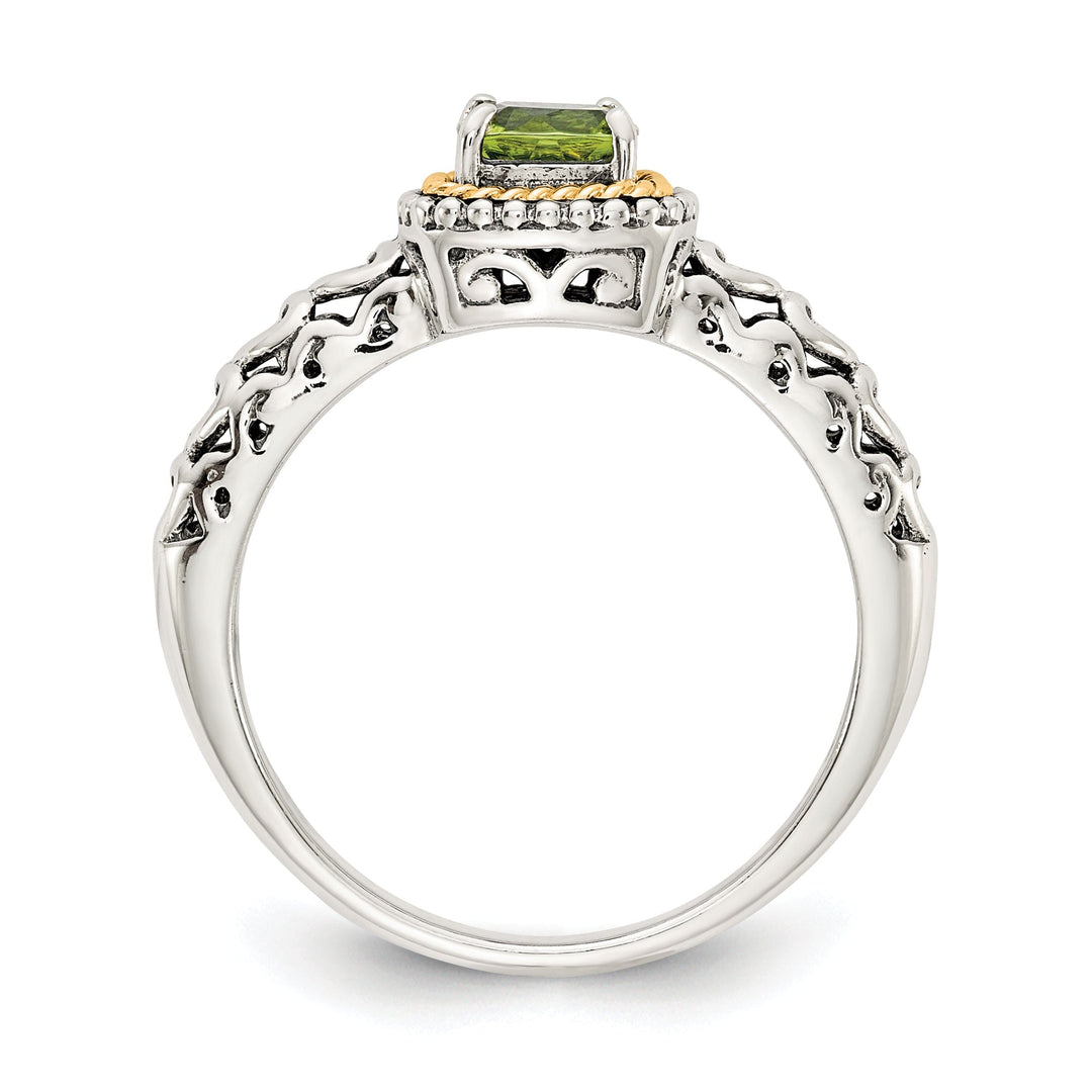 Sterling Silver Gold Peridot Ring