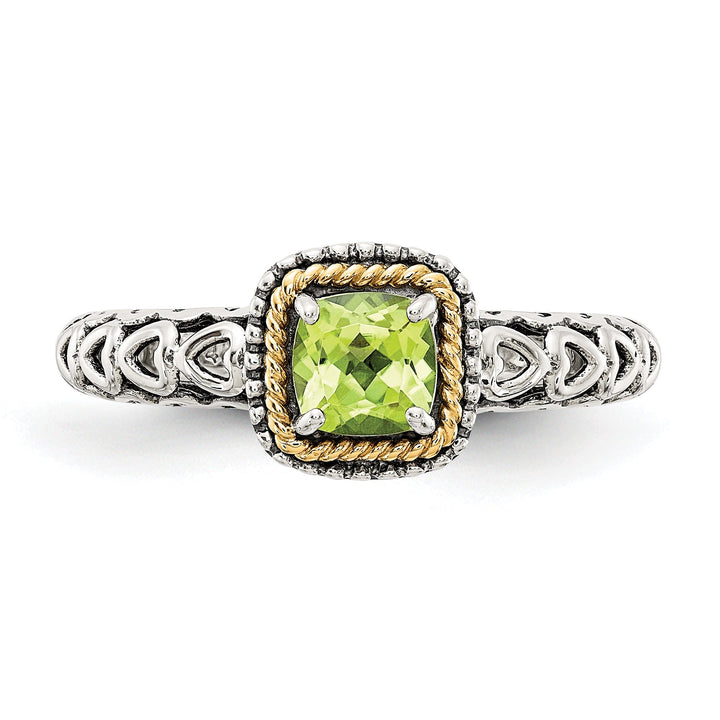 Sterling Silver Gold Peridot Ring