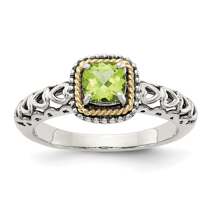 Sterling Silver Gold Peridot Ring