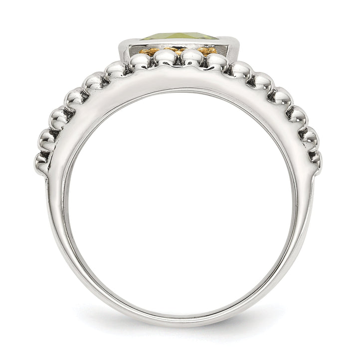 Sterling Silver Gold Peridot Ring