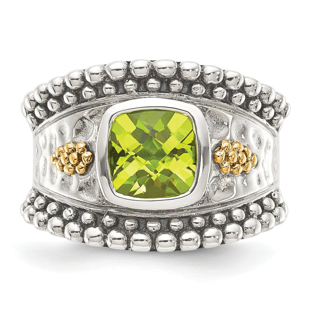 Sterling Silver Gold Peridot Ring