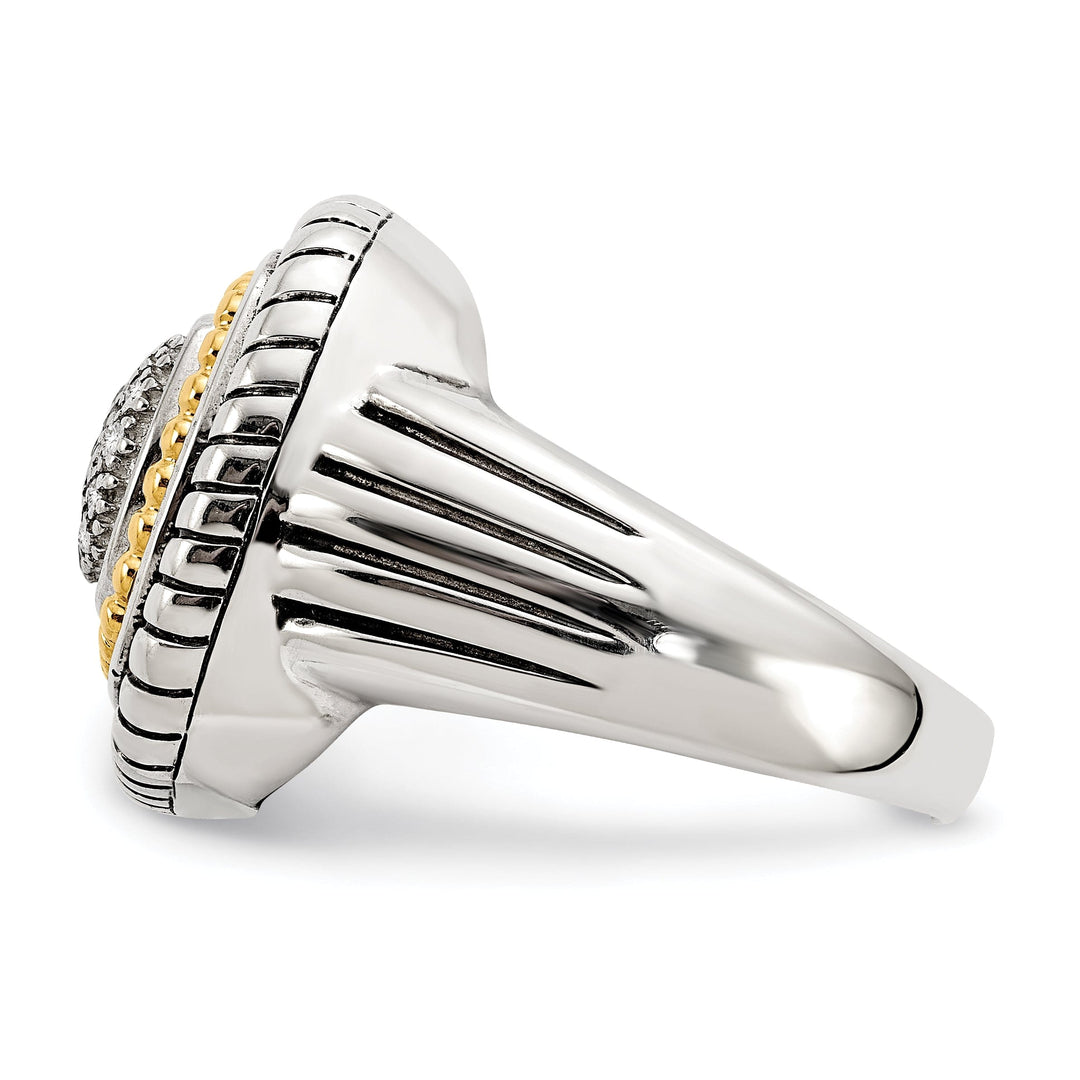 Sterling Silver Gold 1/10 Carat Diamond Ring