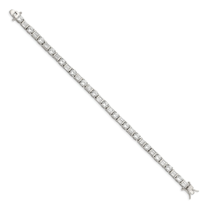 Silver Polished Cubic Zirconia Bracelet