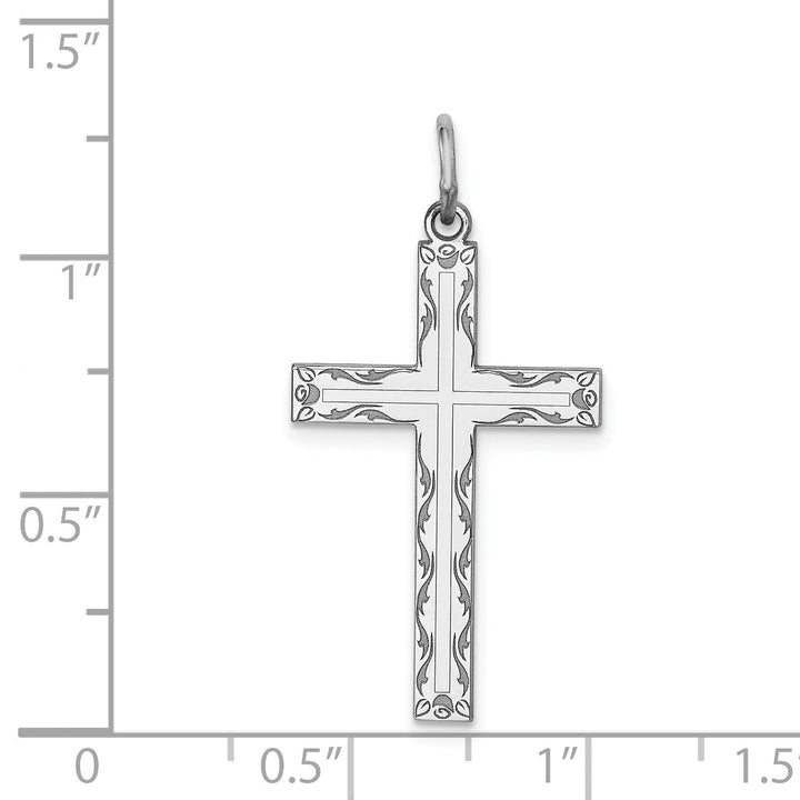 Sterling Silver Laser Designed Cross Pendant