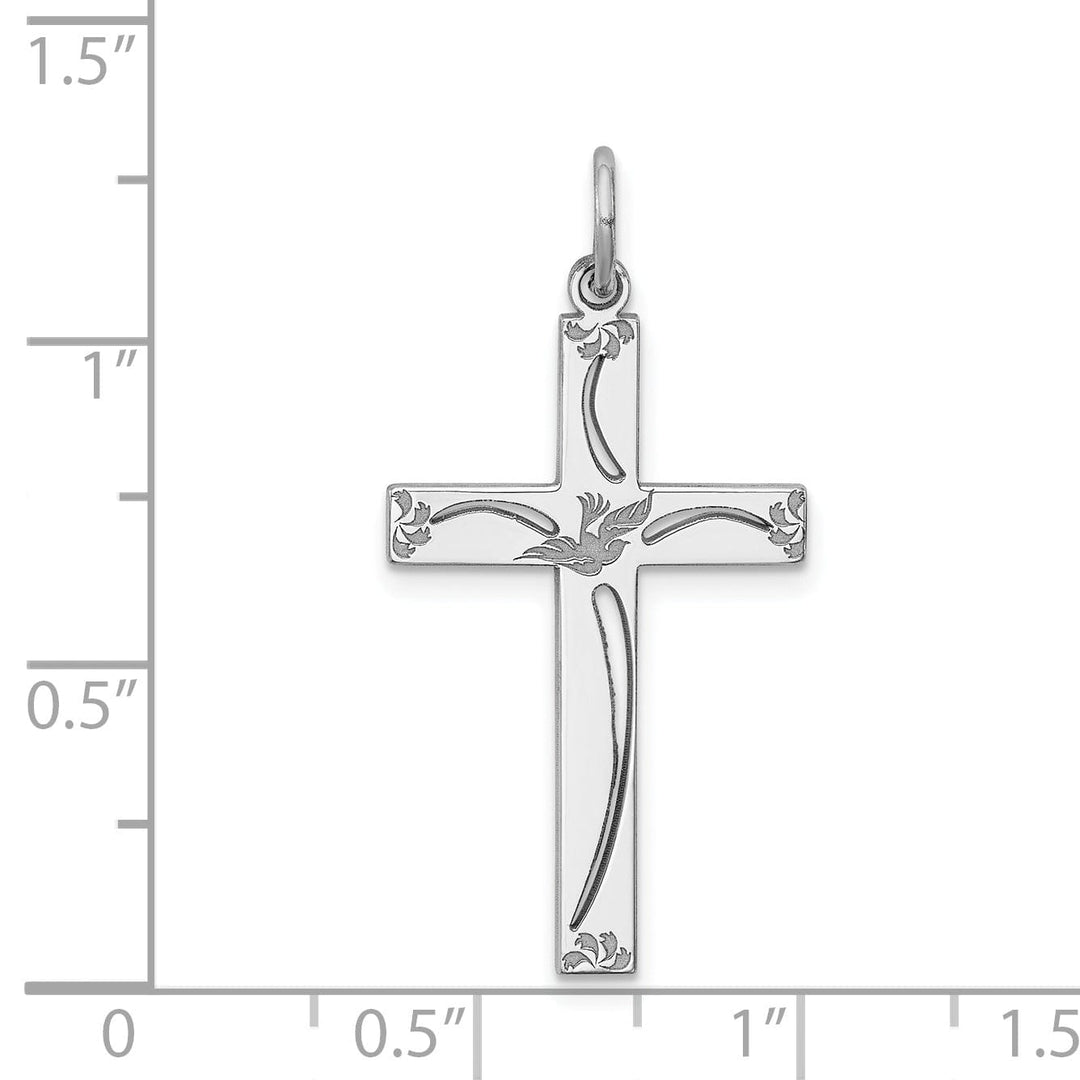 Sterling Silver Laser Designed Cross Pendant