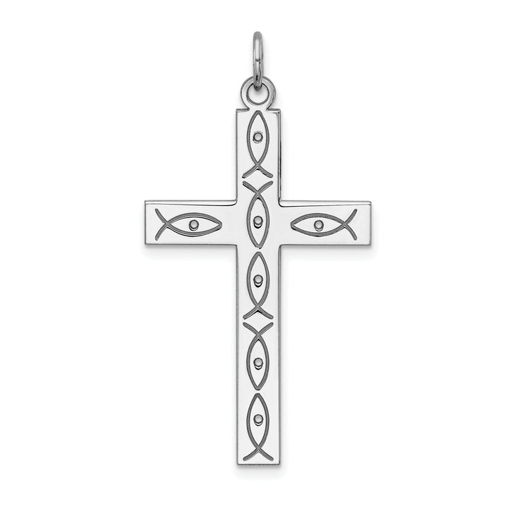 Sterling Silver Laser Designed Cross Pendant