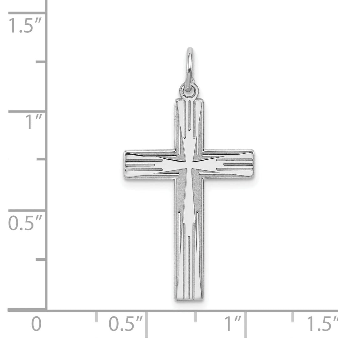 Sterling Silver Laser Designed Cross Pendant