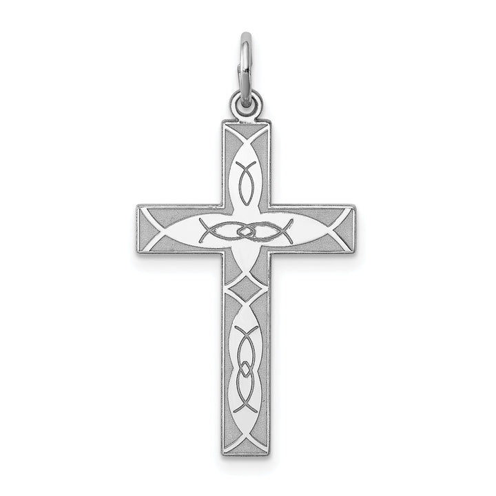 Silver Laser Designed Latin Cross Pendant