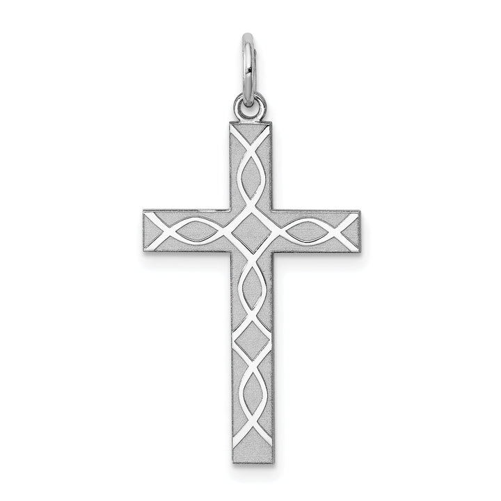 Silver Laser Designed Latin Cross Pendant