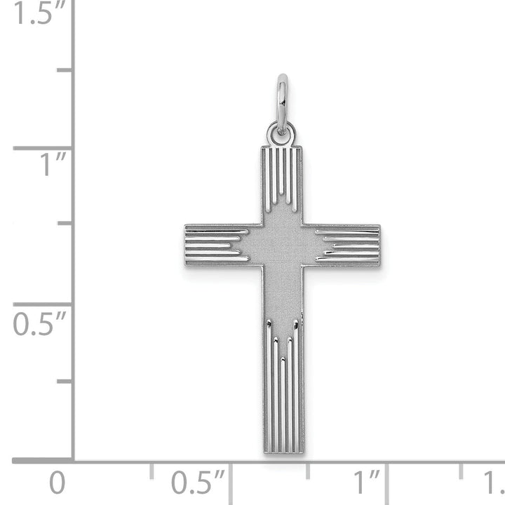 Silver Laser Designed Latin Cross Pendant