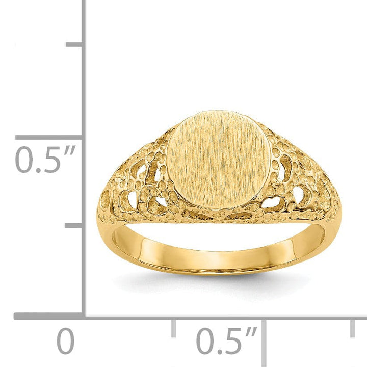 14k Yellow Gold Fancy Signet Children's Ring