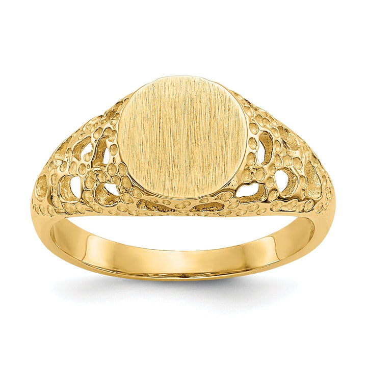 14k Yellow Gold Fancy Signet Children's Ring