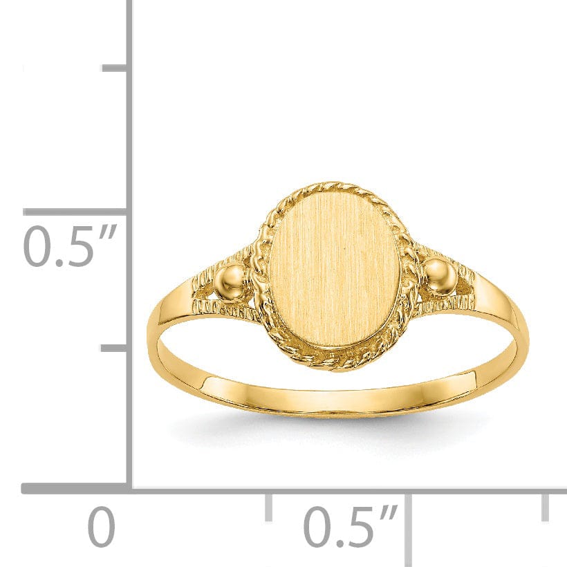 14k Yellow Gold Fancy Signet Children's Ring