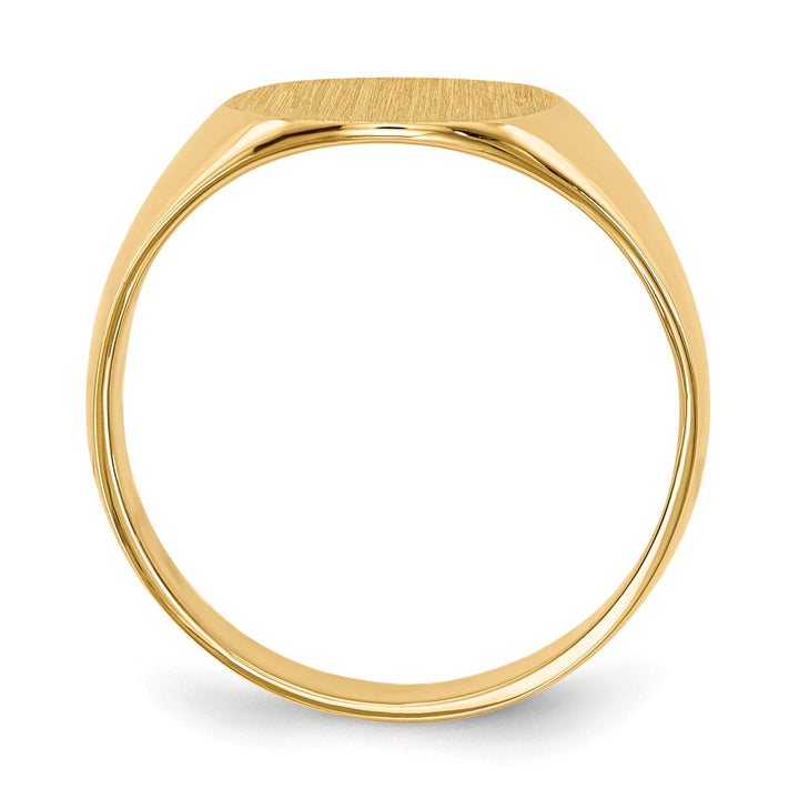 14k Yellow Gold Brushed Solid Polished Signet Ring