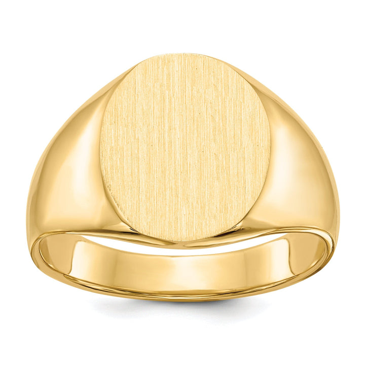 14k Yellow Gold Solid Men's Polished Signet Ring