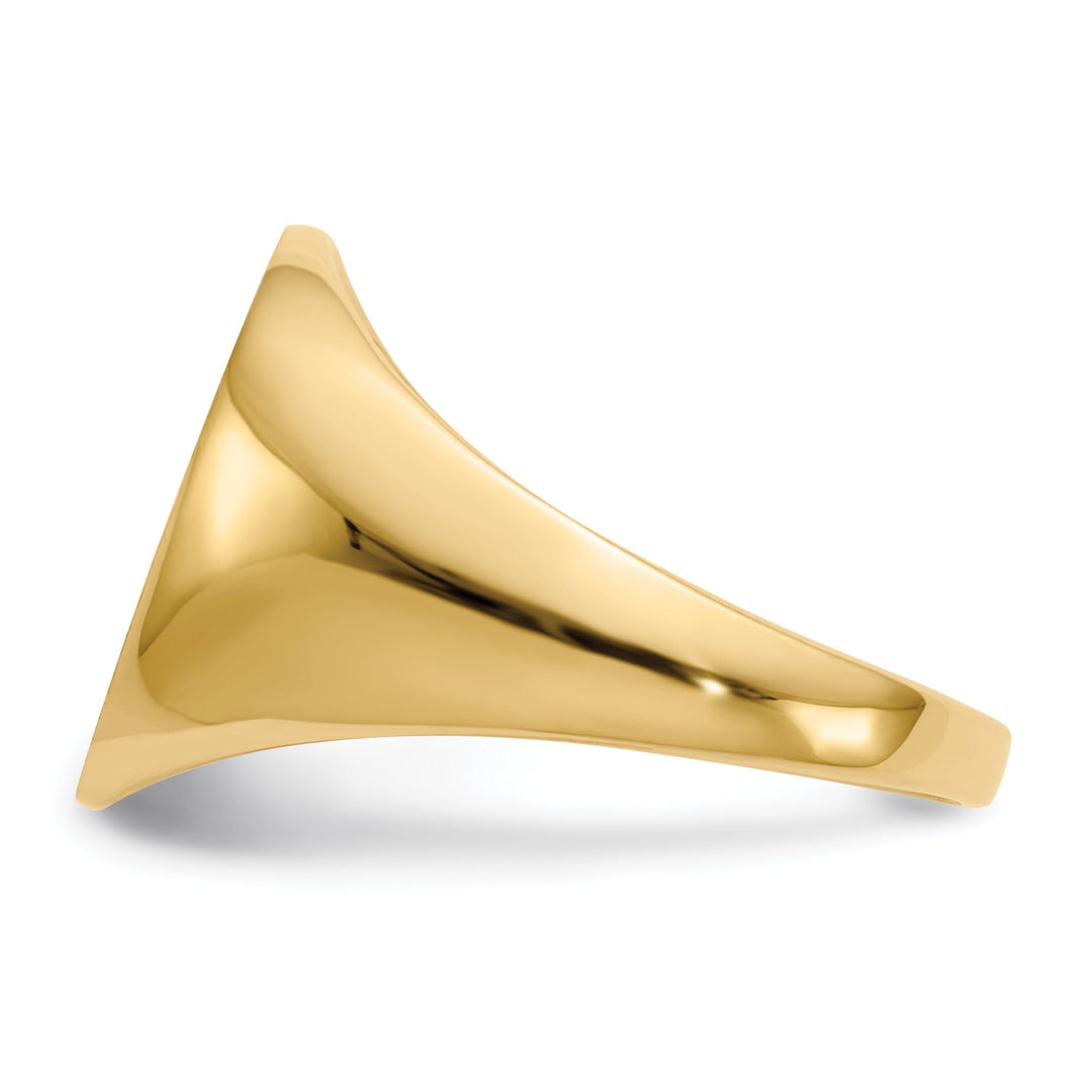 14k Yellow Gold Brushed Solid Polished Signet Ring