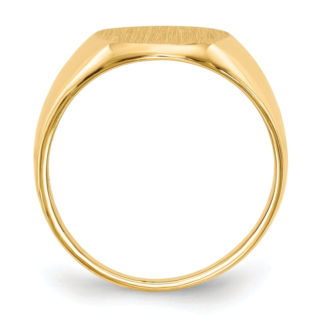 14k Yellow Gold Brushed Solid Polished Signet Ring