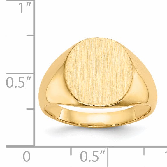 14k Yellow Gold Men's Polished Signet Ring