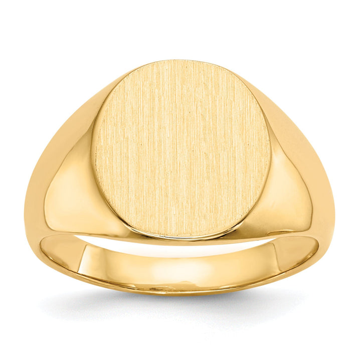 14k Yellow Gold Men's Polished Signet Ring