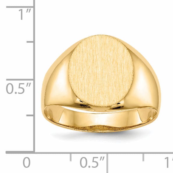 14k Yellow Gold Men's Polished Signet Ring