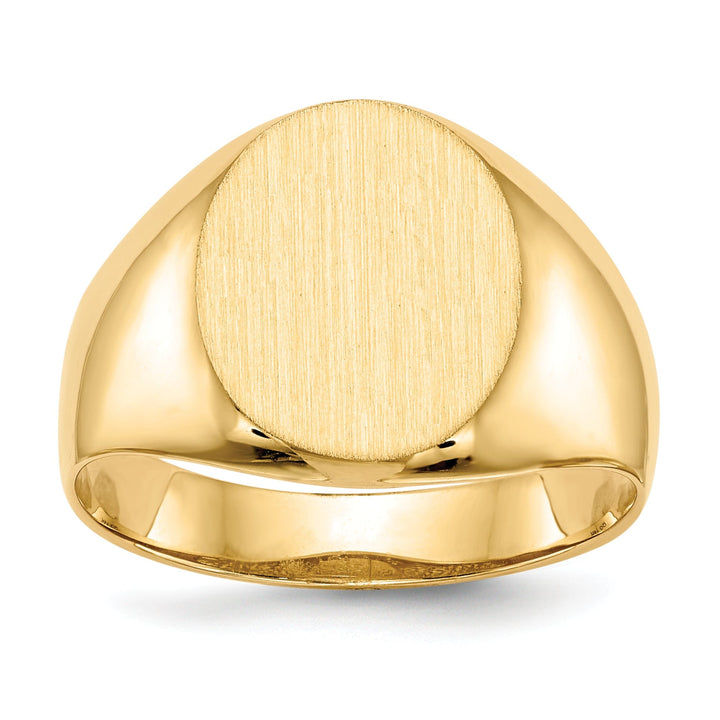 14k Yellow Gold Men's Polished Signet Ring