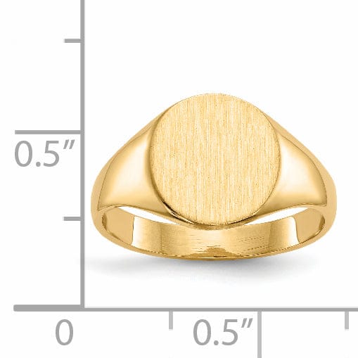 14k Yellow Gold Solid Back Signet Ring