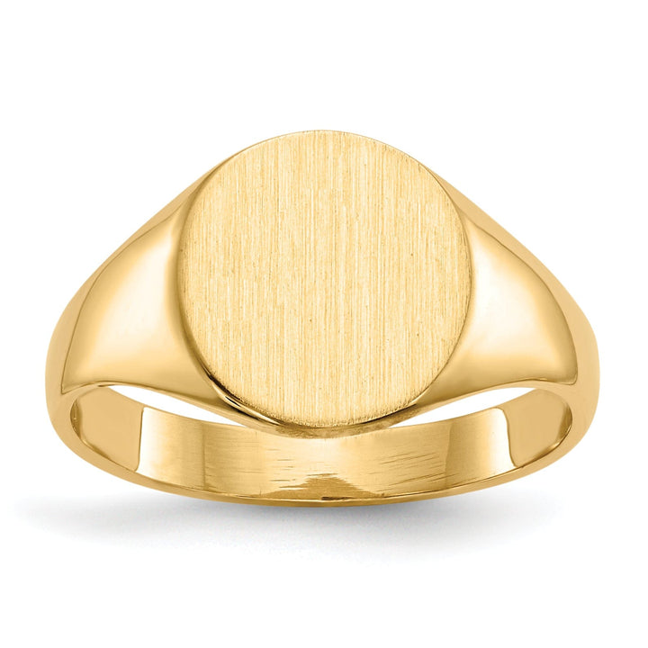 14k Yellow Gold Solid Back Signet Ring