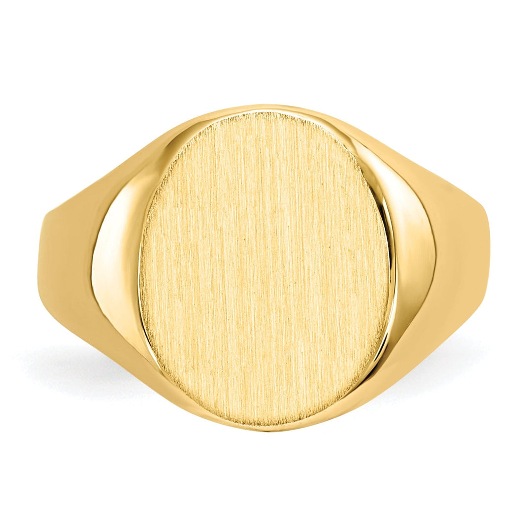 14k Yellow Gold Solid Back Signet Ring