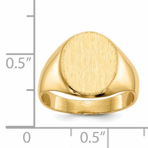 14k Yellow Gold Solid Back Signet Ring