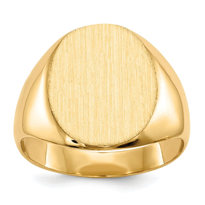 14k Yellow Gold Solid Back Signet Ring