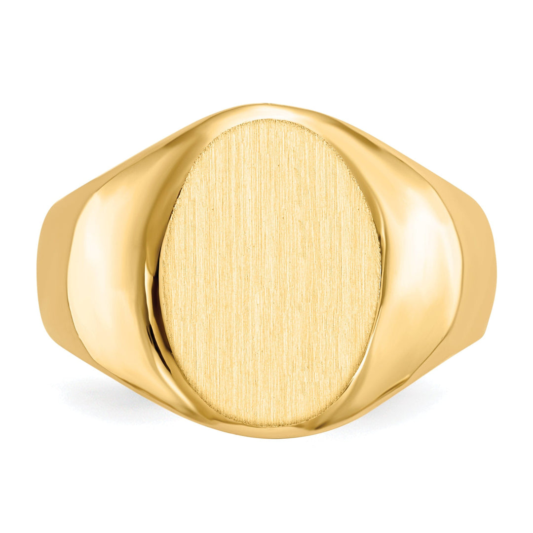 14k Yellow Gold Men's Solid Back Signet Ring